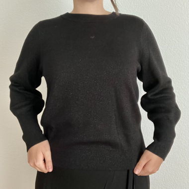 Dunkelgrauer Glitzer Pullover