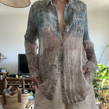 Printed/ Beach Shirt Blouse M/L