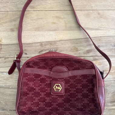 Burgundy Celine crossbody bag