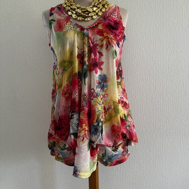 Bunte Blumen-Tunika