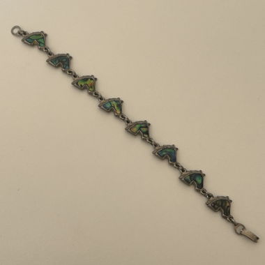 Perlmutt Armband Pferde