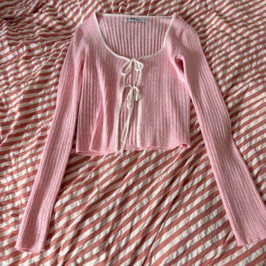 Gilet rosa da annodare