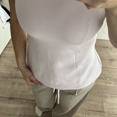 Blassrosa Trägerloses Top