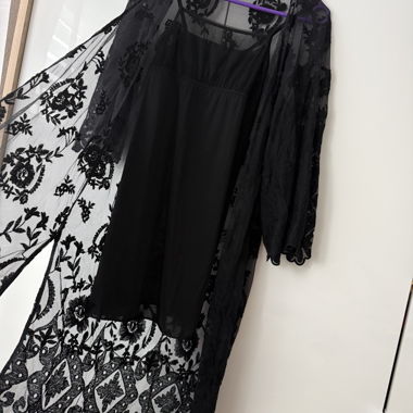Sexy set robe and lace mini dress