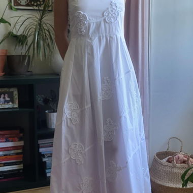 Marella white embroidered midi dress 