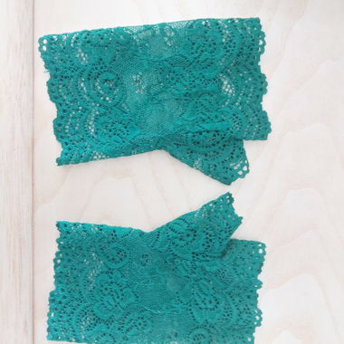 Gants en dentelle verte