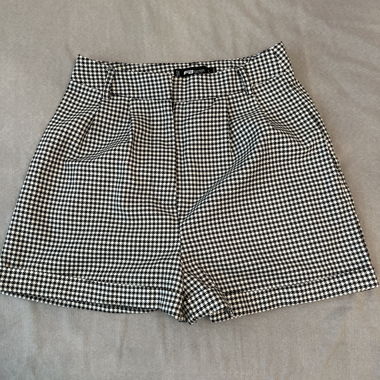 Short pied-de-poule nero e bianco