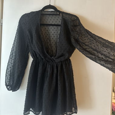 Schwarzer Chiffon-Overall
