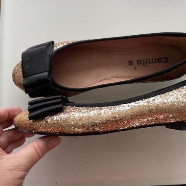 Goldene Ballerinas; Grösse 39