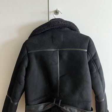 Black Biker Jacket with Teddy Lining