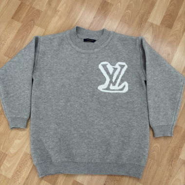 Pull tricoté LV gris