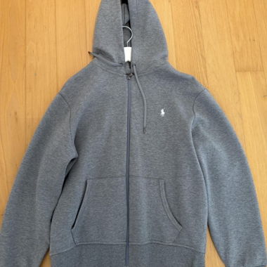 Grau­er Polo Ralph Lauren Kapuzenpullover mit Reissverschluss