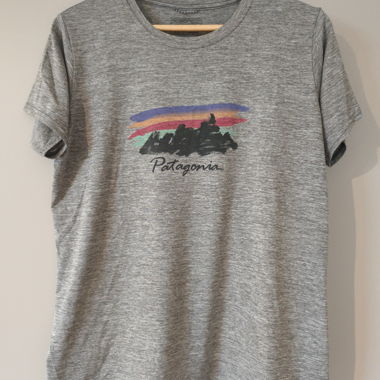 Graues Patagonia-T-Shirt mit Print