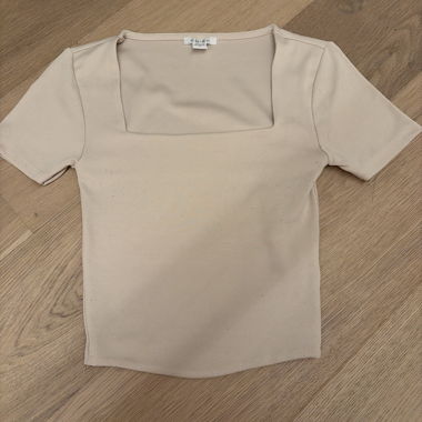 Beige Square-Neck Top