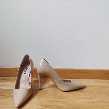Beige high heels