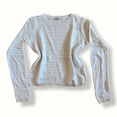 Maglione bianco in maglia a maniche lunghe