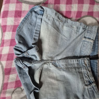 Light blue denim shorts