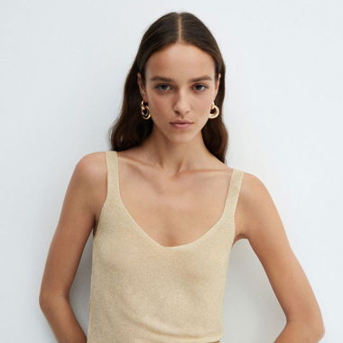 Mango Lurex Stricktop Grösse S