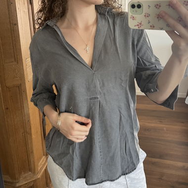 T-shirt ample gris pour femme