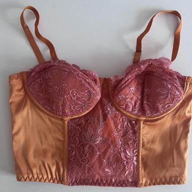 orange/pink corset top