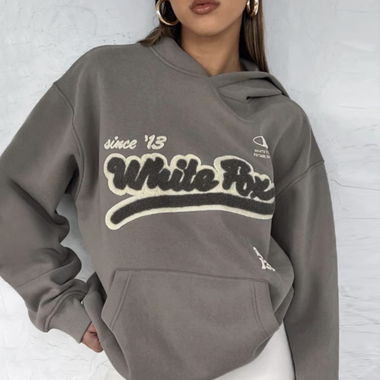 Sweat à capuche White Fox Boutique gris brun - M