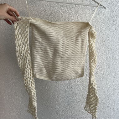 Cream Crochet Crop Top