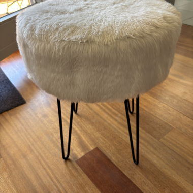 Chaise de table de maquillage avec fourrure