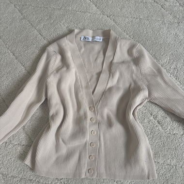 ZARA Strick-Cardigan beige