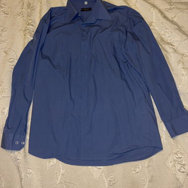 Chemise homme bleu manches longues