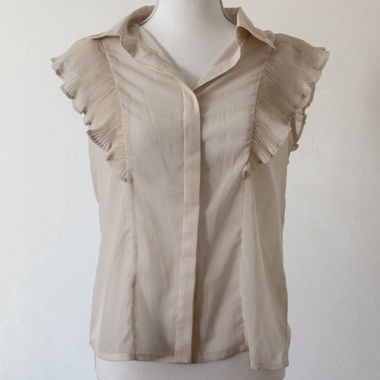 Beige ärmellose Bluse