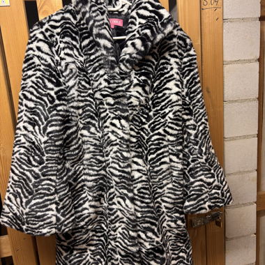 Zebra Faux Fur Coat