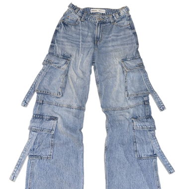 Baggy Bershka Cargo-Jeans verstellbare Hüfte