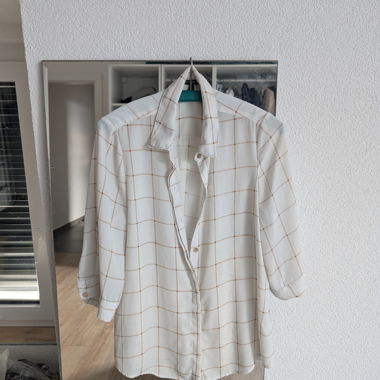 Cremefarbene Hemd/Bluse mit grossen Karos
