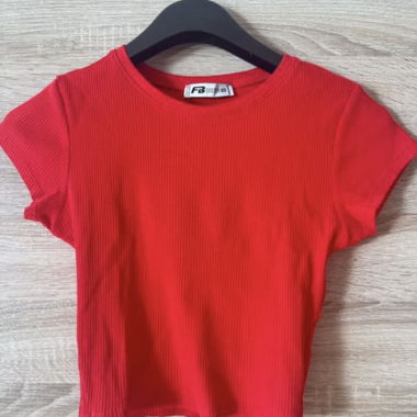 Ribbed Red T-Shirt