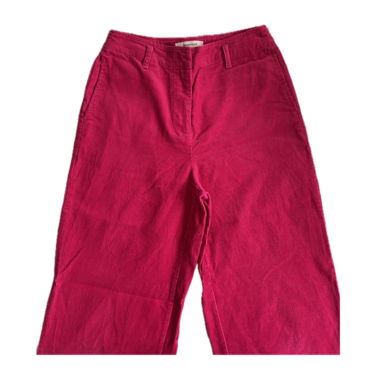 Pantaloni in velluto a coste magenta