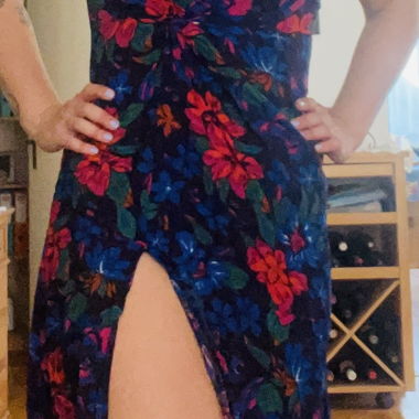 Robe longue fleurie Mango