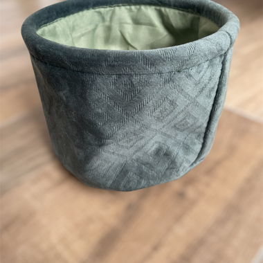 Velvet Storage Basket Green