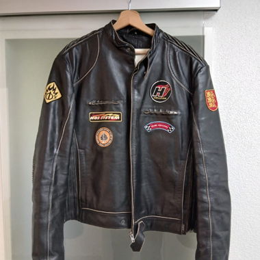 Veste en cuir XL avec patches