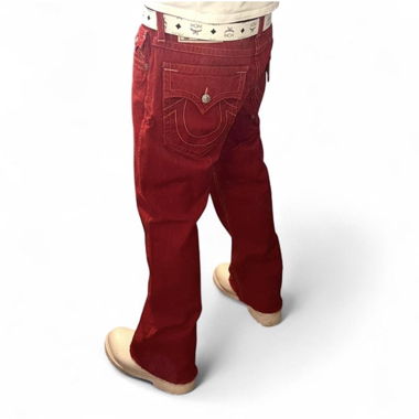 True Religion Red Baggy Jeans Size 36