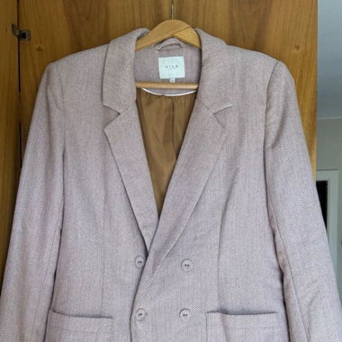 Long-Blazer Damen pink Business-Look