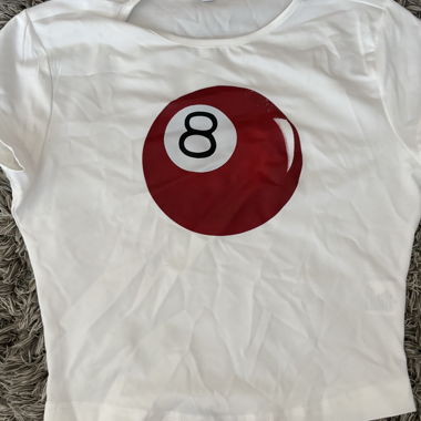 White shirt with 8-ball, never worn