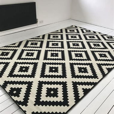 Black and White Geometric Rug