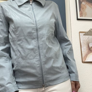 Eisblau/Hellblaue  Lederjacke Vintage 