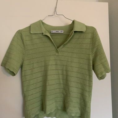 Knit collared lime green T-shirt 