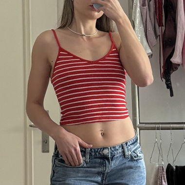 Bershka Striped Crop Top