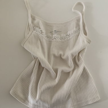 Ribbed Tank Top with Lace