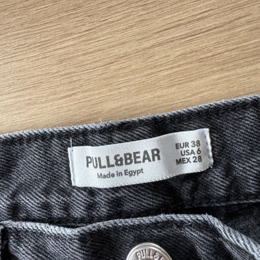 Jean droit PULL&BEAR noir délavé 