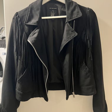 Zara Fransenjacke Schwarz