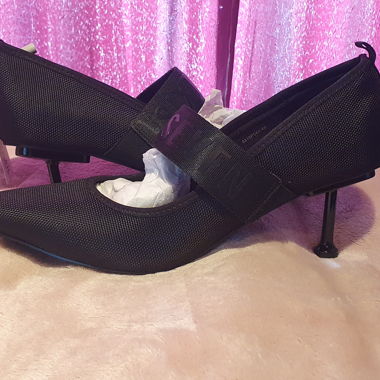 Black Original Nylon Heels