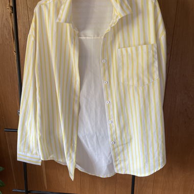 Yellow-and-white striped shirt